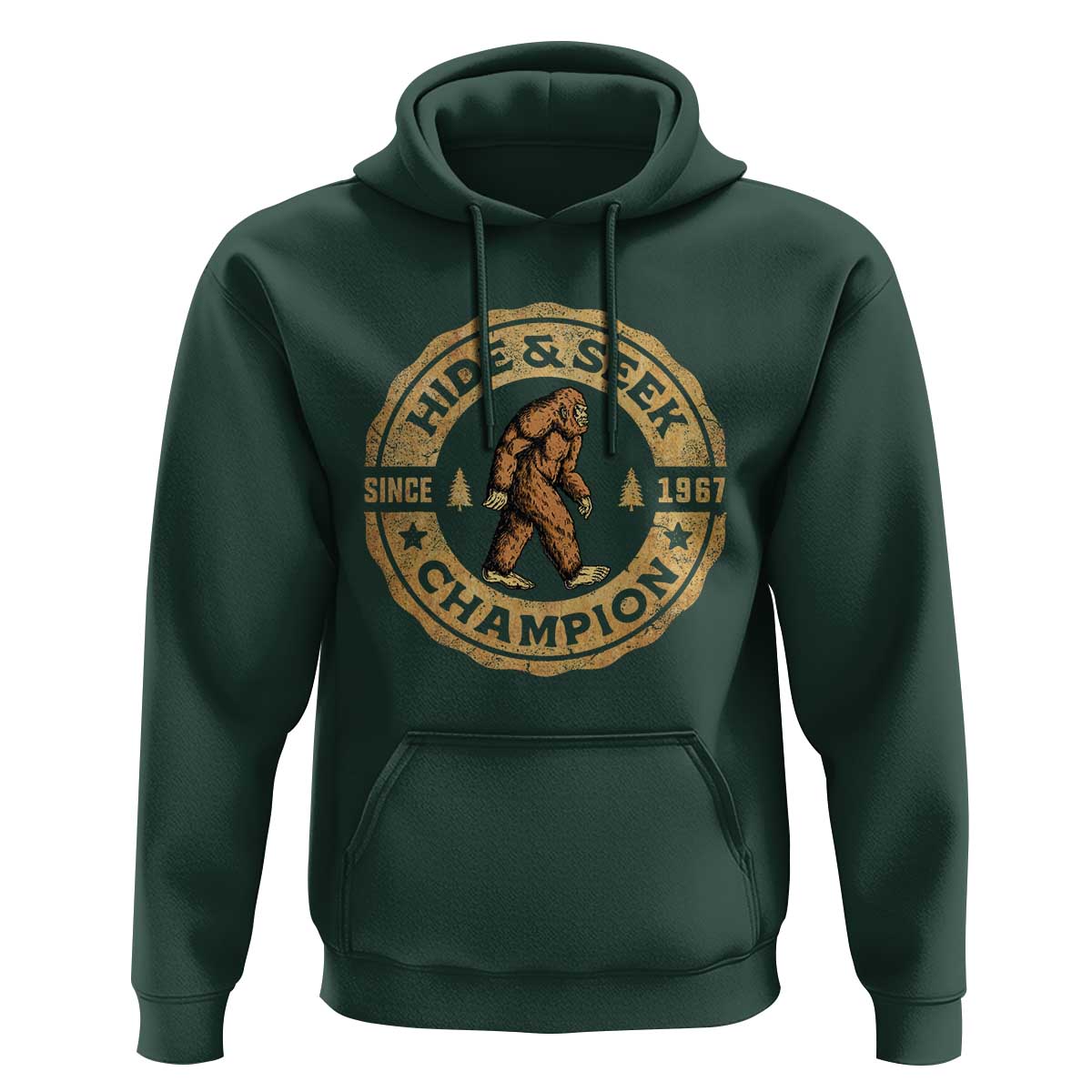 Retro Bigfoot Believer Hoodie Undefeated Sasquatch Hide And Seek Cryptozoology - Wonder Print Shop