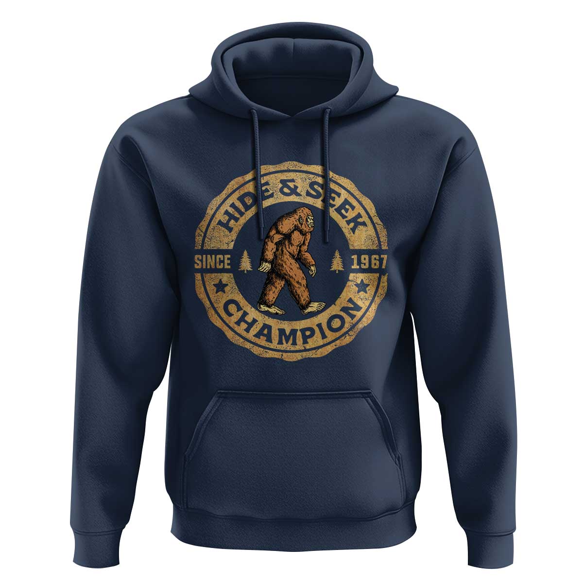 Retro Bigfoot Believer Hoodie Undefeated Sasquatch Hide And Seek Cryptozoology - Wonder Print Shop