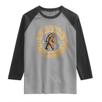 Retro Bigfoot Believer Raglan Shirt Undefeated Sasquatch Hide And Seek Cryptozoology - Wonder Print Shop