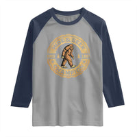 Retro Bigfoot Believer Raglan Shirt Undefeated Sasquatch Hide And Seek Cryptozoology - Wonder Print Shop