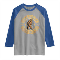Retro Bigfoot Believer Raglan Shirt Undefeated Sasquatch Hide And Seek Cryptozoology - Wonder Print Shop