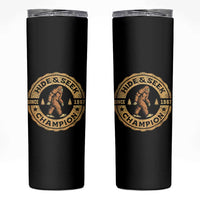 Retro Bigfoot Believer Skinny Tumbler Undefeated Sasquatch Hide And Seek Cryptozoology - undefined