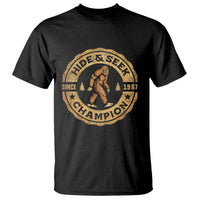 Retro Bigfoot Believer T Shirt Undefeated Sasquatch Hide And Seek Cryptozoology - Wonder Print Shop