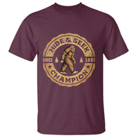 Retro Bigfoot Believer T Shirt Undefeated Sasquatch Hide And Seek Cryptozoology - Wonder Print Shop