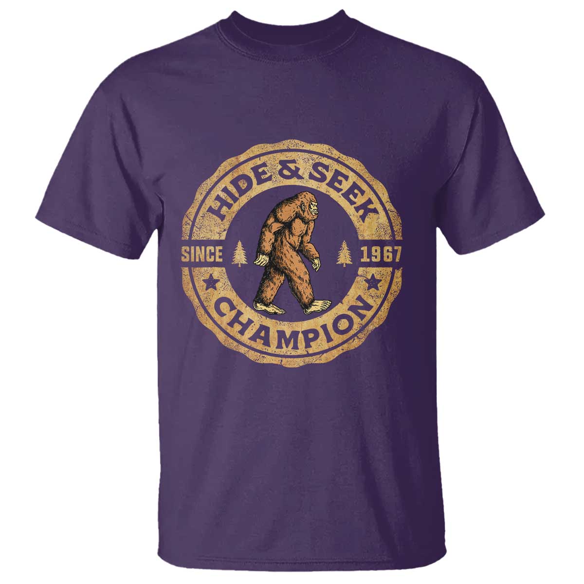 Retro Bigfoot Believer T Shirt Undefeated Sasquatch Hide And Seek Cryptozoology - Wonder Print Shop