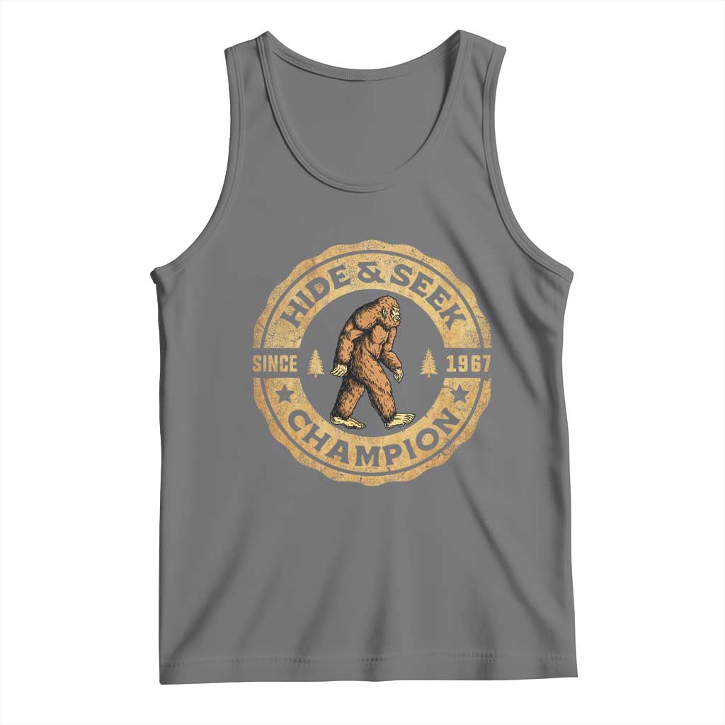 Retro Bigfoot Believer Tank Top Undefeated Sasquatch Hide And Seek Cryptozoology - Wonder Print Shop