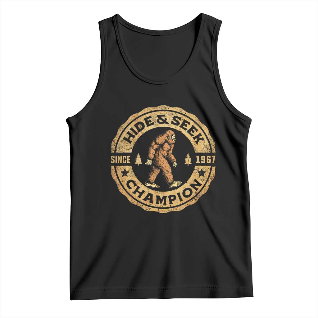 Retro Bigfoot Believer Tank Top Undefeated Sasquatch Hide And Seek Cryptozoology - Wonder Print Shop