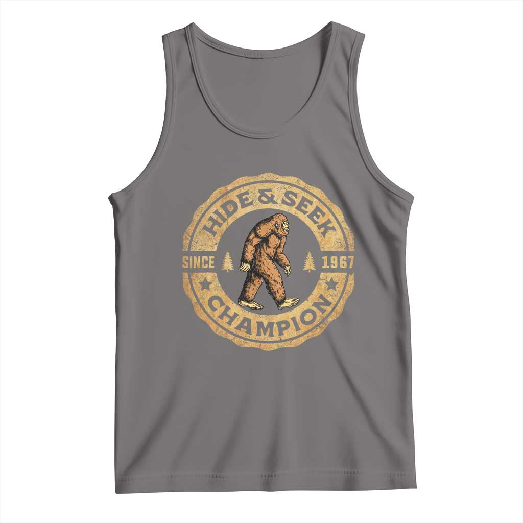 Retro Bigfoot Believer Tank Top Undefeated Sasquatch Hide And Seek Cryptozoology - Wonder Print Shop