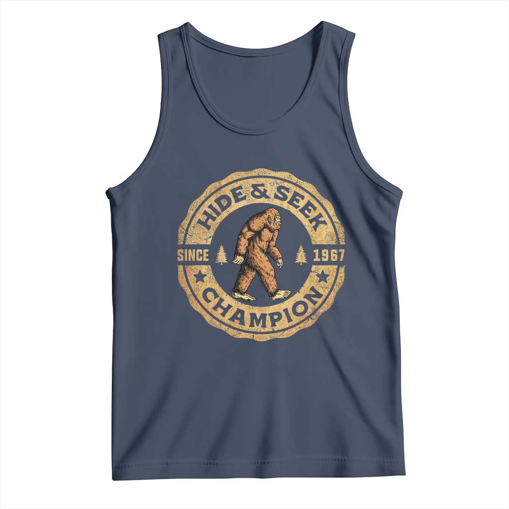 Retro Bigfoot Believer Tank Top Undefeated Sasquatch Hide And Seek Cryptozoology - Wonder Print Shop