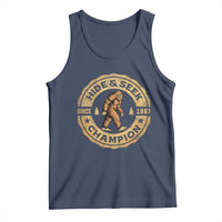 Retro Bigfoot Believer Tank Top Undefeated Sasquatch Hide And Seek Cryptozoology - Wonder Print Shop