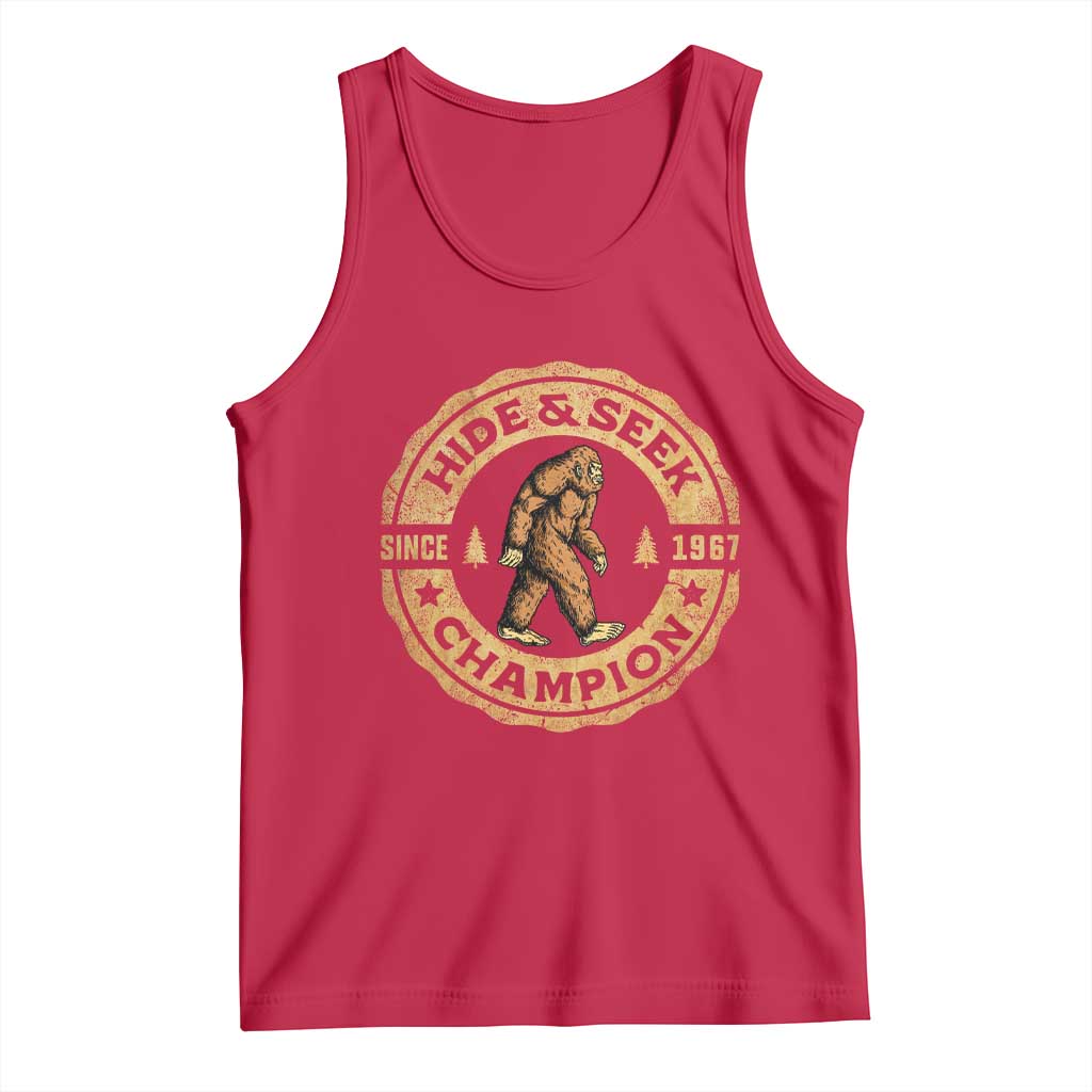 Retro Bigfoot Believer Tank Top Undefeated Sasquatch Hide And Seek Cryptozoology - Wonder Print Shop