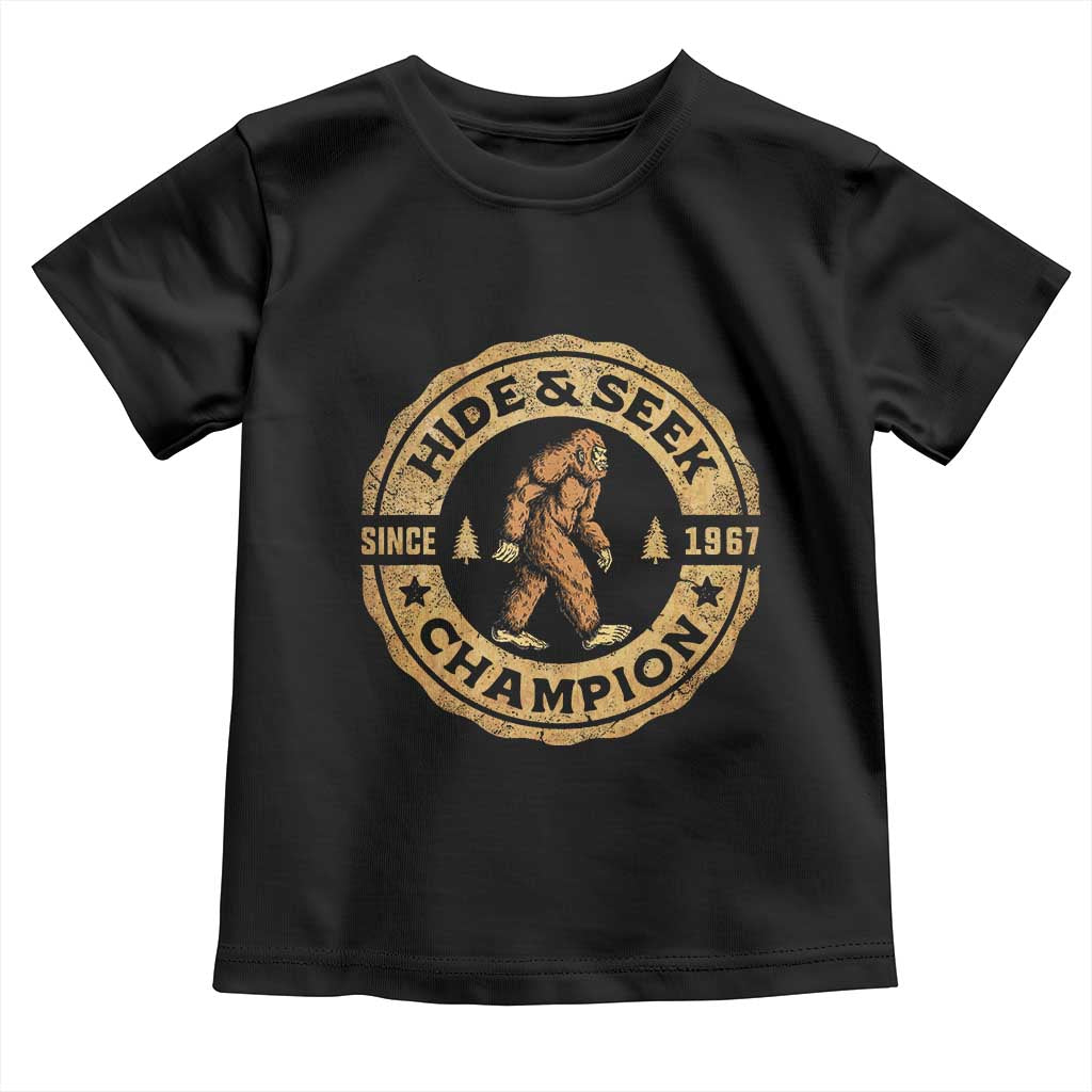 Retro Bigfoot Believer Toddler T Shirt Undefeated Sasquatch Hide And Seek Cryptozoology - Wonder Print Shop
