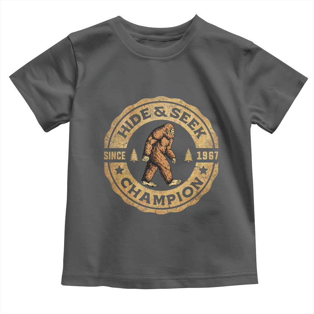 Retro Bigfoot Believer Toddler T Shirt Undefeated Sasquatch Hide And Seek Cryptozoology - Wonder Print Shop