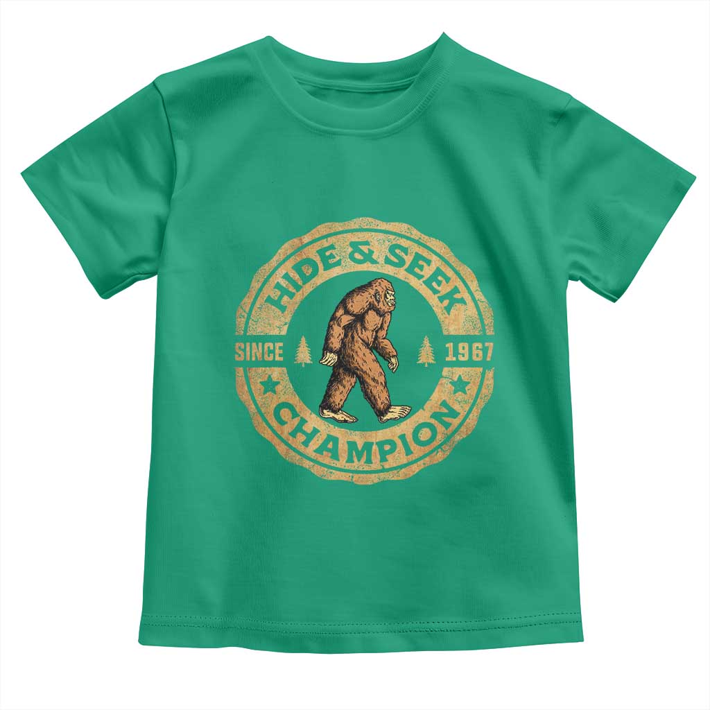 Retro Bigfoot Believer Toddler T Shirt Undefeated Sasquatch Hide And Seek Cryptozoology - Wonder Print Shop