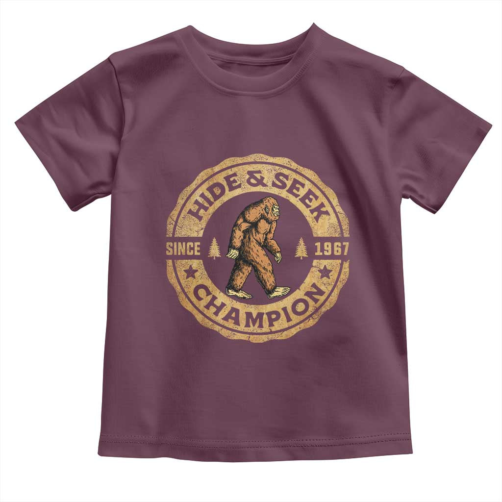 Retro Bigfoot Believer Toddler T Shirt Undefeated Sasquatch Hide And Seek Cryptozoology - Wonder Print Shop