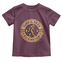 Retro Bigfoot Believer Toddler T Shirt Undefeated Sasquatch Hide And Seek Cryptozoology - Wonder Print Shop