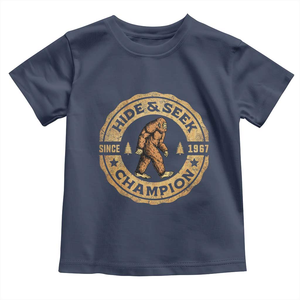 Retro Bigfoot Believer Toddler T Shirt Undefeated Sasquatch Hide And Seek Cryptozoology - Wonder Print Shop