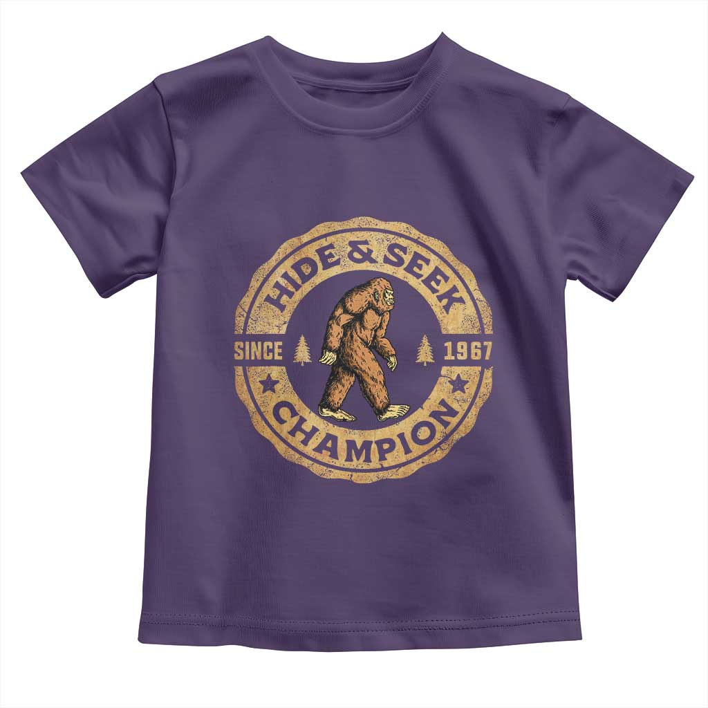 Retro Bigfoot Believer Toddler T Shirt Undefeated Sasquatch Hide And Seek Cryptozoology - Wonder Print Shop