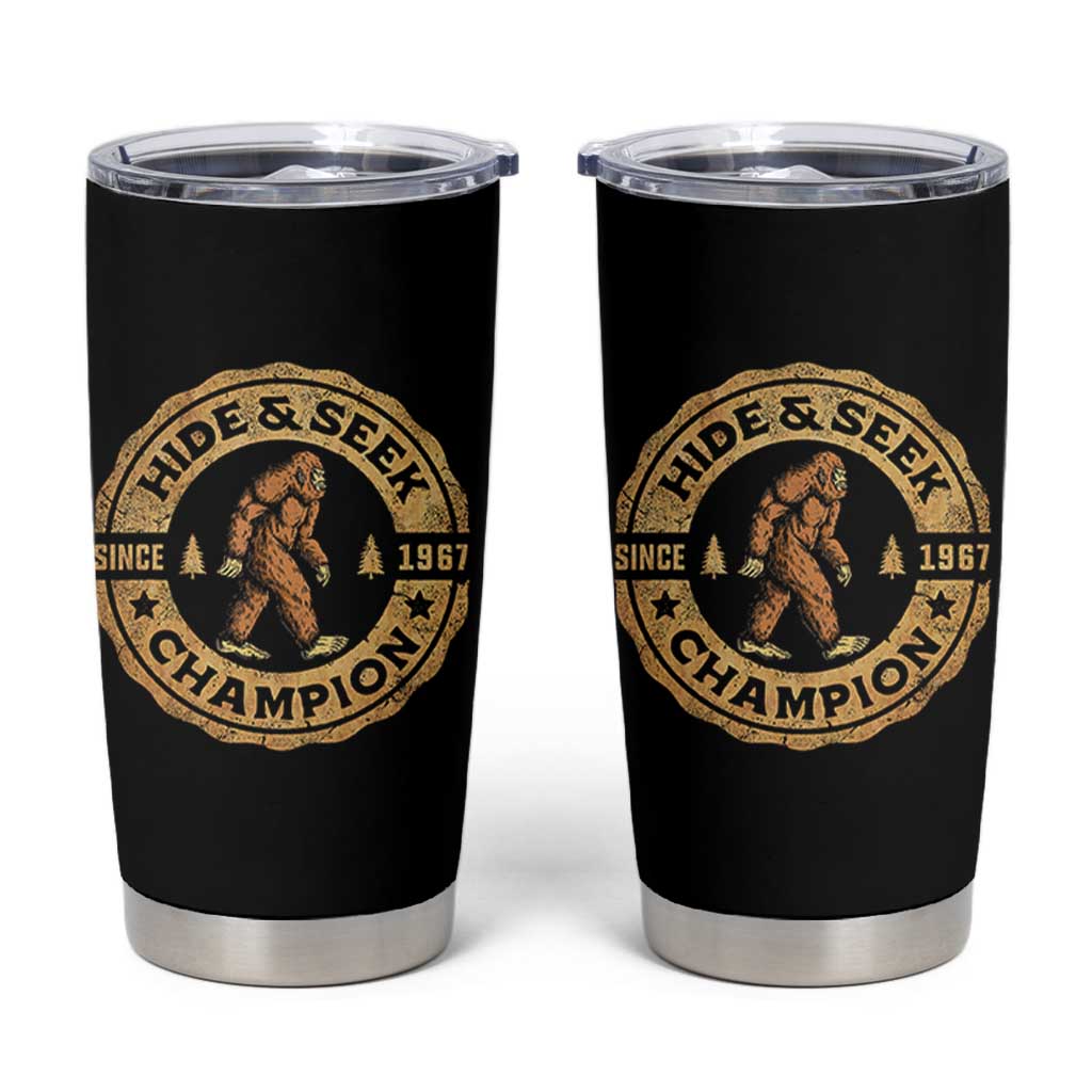 Retro Bigfoot Believer Tumbler Cup Undefeated Sasquatch Hide And Seek Cryptozoology - Wonder Print Shop