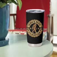 Retro Bigfoot Believer Tumbler Cup Undefeated Sasquatch Hide And Seek Cryptozoology - Wonder Print Shop