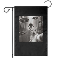 Cat Selfie With Bigfoot UFO Garden Flag Funny Cat Lover Gifts - Wonder Print Shop