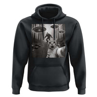 Cat Selfie With Bigfoot UFO Hoodie Funny Cat Lover Gifts - Wonder Print Shop