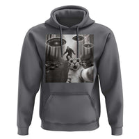 Cat Selfie With Bigfoot UFO Hoodie Funny Cat Lover Gifts - Wonder Print Shop
