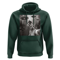 Cat Selfie With Bigfoot UFO Hoodie Funny Cat Lover Gifts - Wonder Print Shop