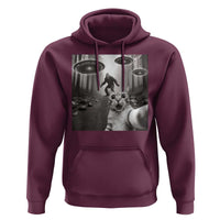 Cat Selfie With Bigfoot UFO Hoodie Funny Cat Lover Gifts - Wonder Print Shop