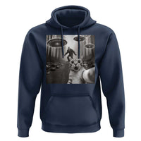 Cat Selfie With Bigfoot UFO Hoodie Funny Cat Lover Gifts - Wonder Print Shop