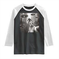 Cat Selfie With Bigfoot UFO Raglan Shirt Funny Cat Lover Gifts - Wonder Print Shop