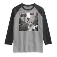 Cat Selfie With Bigfoot UFO Raglan Shirt Funny Cat Lover Gifts - Wonder Print Shop