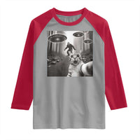 Cat Selfie With Bigfoot UFO Raglan Shirt Funny Cat Lover Gifts - Wonder Print Shop