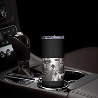 Cat Selfie With Bigfoot UFO Skinny Tumbler Funny Cat Lover Gifts - Wonder Print Shop