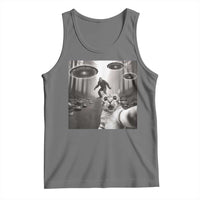 Cat Selfie With Bigfoot UFO Tank Top Funny Cat Lover Gifts - Wonder Print Shop