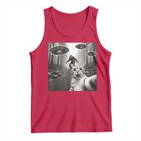 Cat Selfie With Bigfoot UFO Tank Top Funny Cat Lover Gifts - Wonder Print Shop