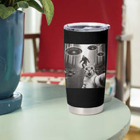 Cat Selfie With Bigfoot UFO Tumbler Cup Funny Cat Lover Gifts - Wonder Print Shop