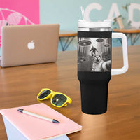 Cat Selfie With Bigfoot UFO Tumbler With Handle Funny Cat Lover Gifts - Wonder Print Shop