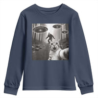 Cat Selfie With Bigfoot UFO Youth Sweatshirt Funny Cat Lover Gifts - Wonder Print Shop