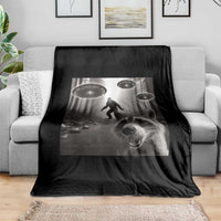 Raccoon Selfie With Bigfoot UFO Throw Blanket Funny Feral Lover Gifts - Wonder Print Shop