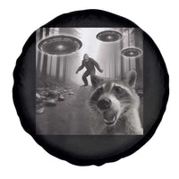 Raccoon Selfie With Bigfoot UFO Spare Tire Cover Funny Feral Lover Gifts - Wonder Print Shop