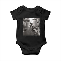 Raccoon Selfie With Bigfoot UFO Baby Onesie Funny Feral Lover Gifts - Wonder Print Shop