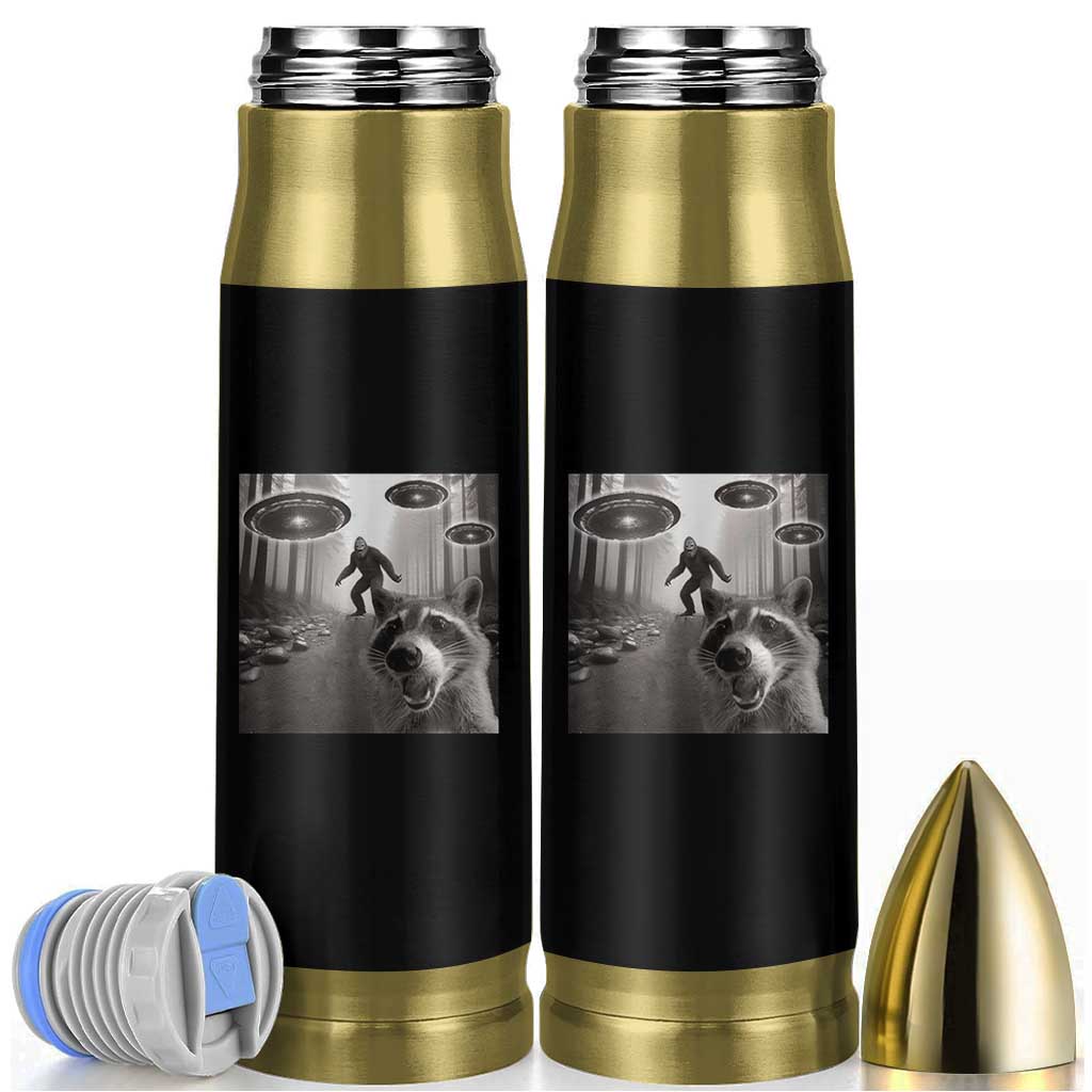 Raccoon Selfie With Bigfoot UFO Bullet Tumbler Funny Feral Lover Gifts - Wonder Print Shop