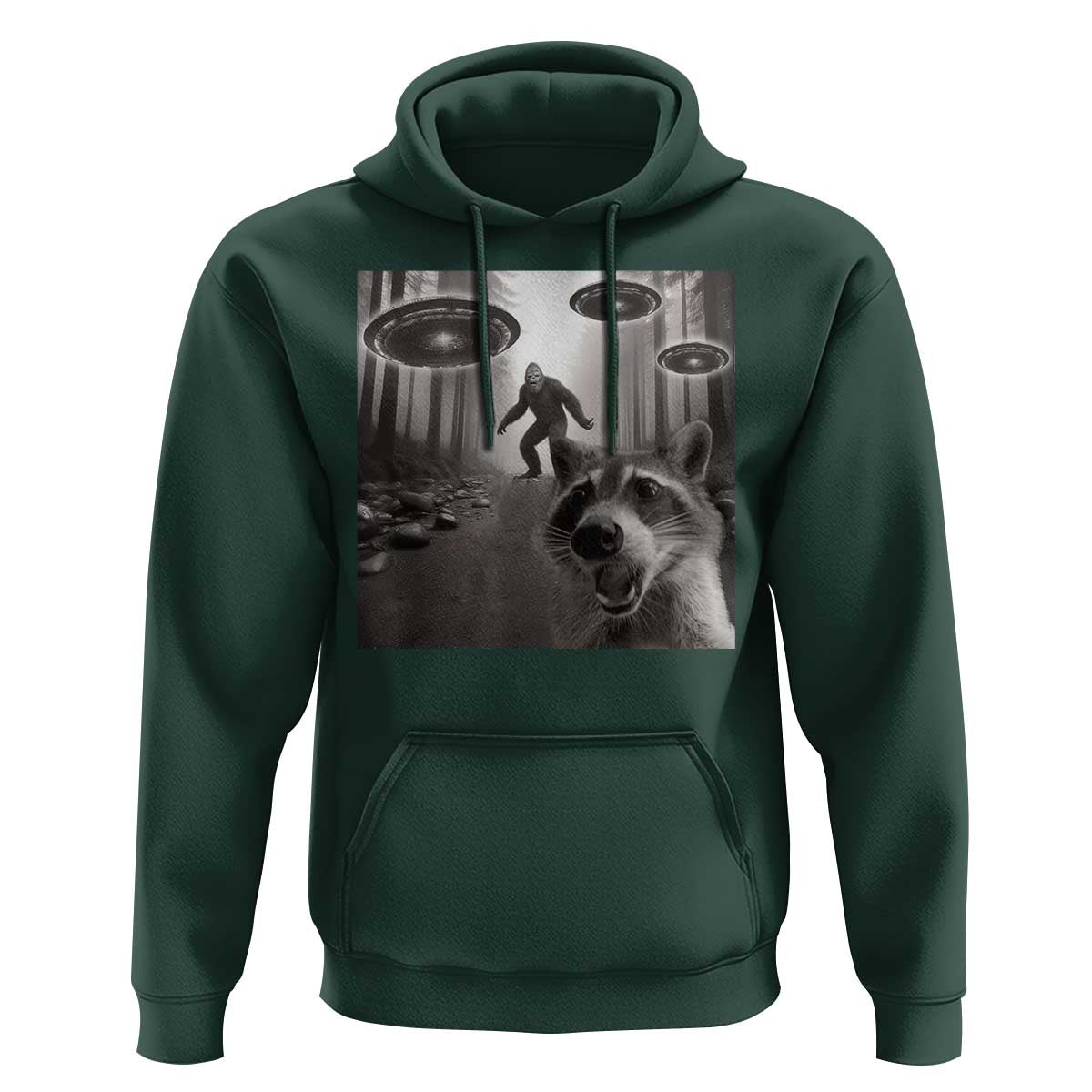 Raccoon Selfie With Bigfoot UFO Hoodie Funny Feral Lover Gifts - Wonder Print Shop