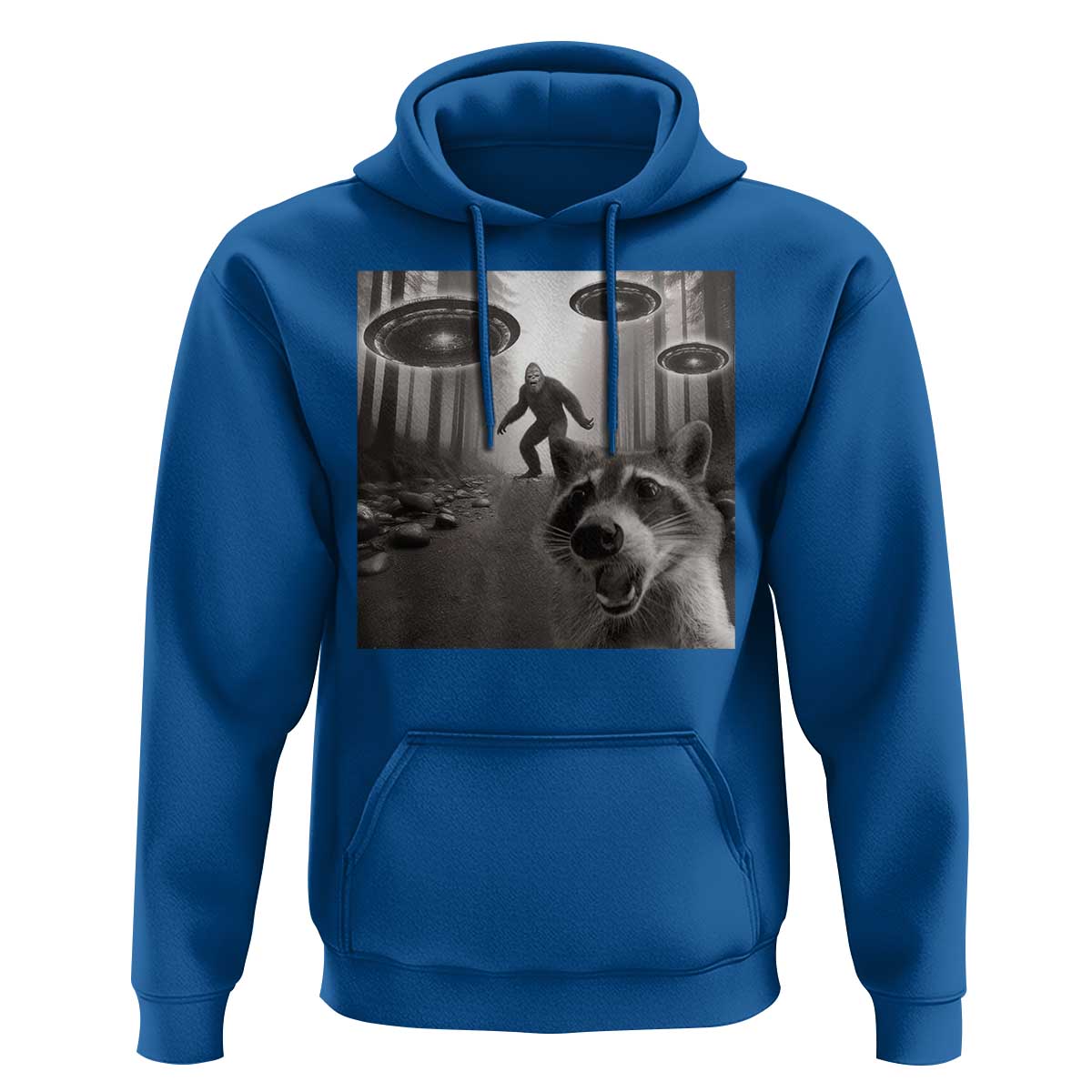 Raccoon Selfie With Bigfoot UFO Hoodie Funny Feral Lover Gifts - Wonder Print Shop