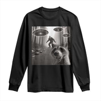 Raccoon Selfie With Bigfoot UFO Long Sleeve Shirt Funny Feral Lover Gifts - Wonder Print Shop
