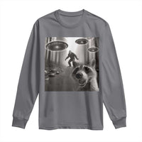 Raccoon Selfie With Bigfoot UFO Long Sleeve Shirt Funny Feral Lover Gifts - Wonder Print Shop
