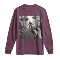 Raccoon Selfie With Bigfoot UFO Long Sleeve Shirt Funny Feral Lover Gifts - Wonder Print Shop