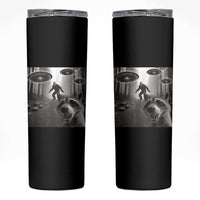 Raccoon Selfie With Bigfoot UFO Skinny Tumbler Funny Feral Lover Gifts - Wonder Print Shop