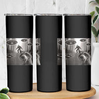 Raccoon Selfie With Bigfoot UFO Skinny Tumbler Funny Feral Lover Gifts - Wonder Print Shop